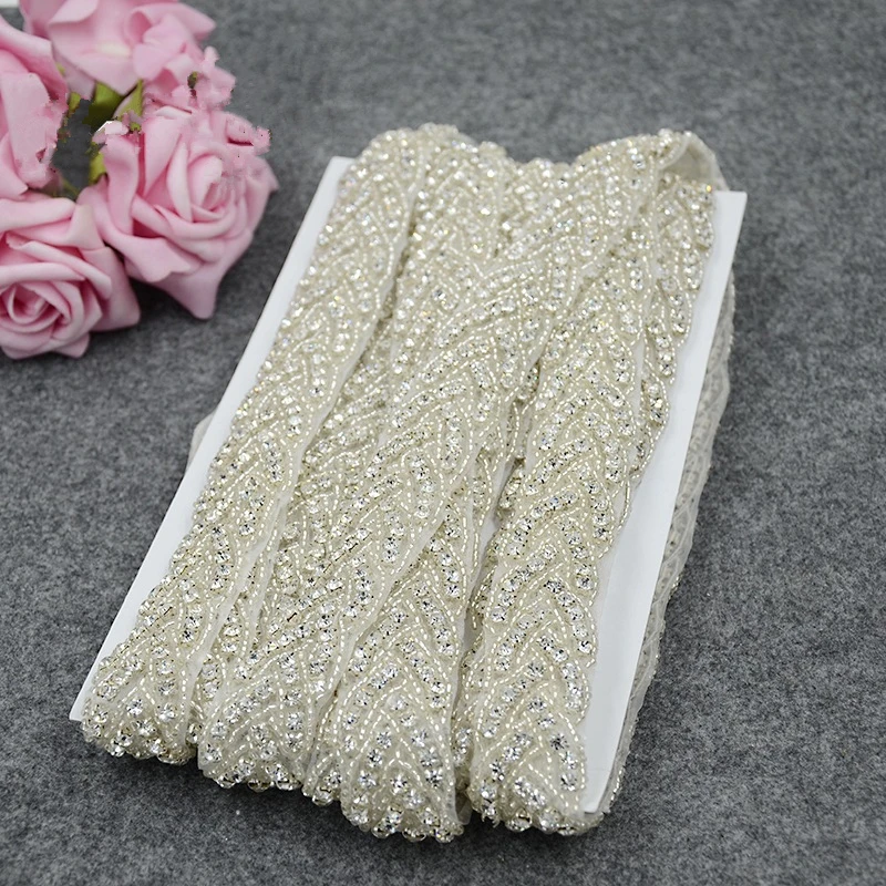 Железные на кристаллах Свадебные бисером патч стразы аппликация отделка для