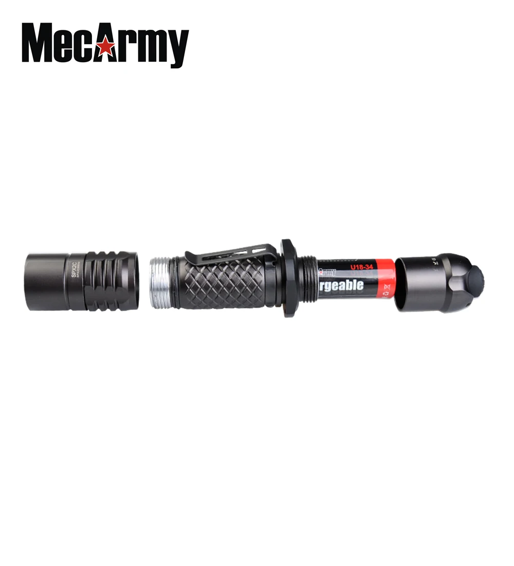 MecArmy SPX10 тактический фонарь XM-L2 U3 Макс. 1100 люмен луч расстоянии 224 м+ USB перезаряжаемые 18650 3400 мАч батарея