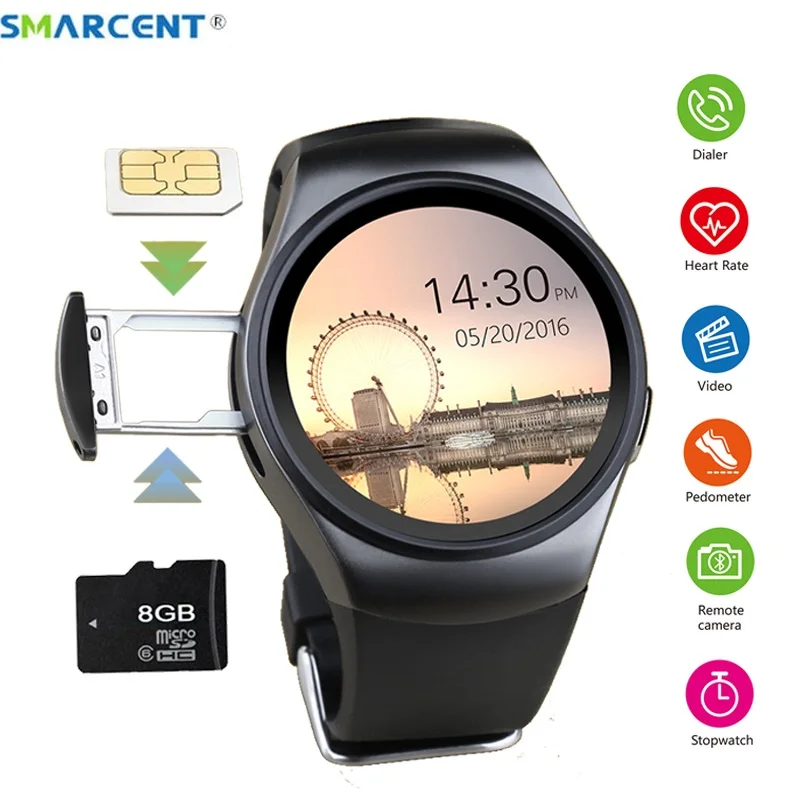 Smarcent KW18 Смарт-часы с sim-карта монитор сердечного ритма умные часы для Samsung Xiaomi Android