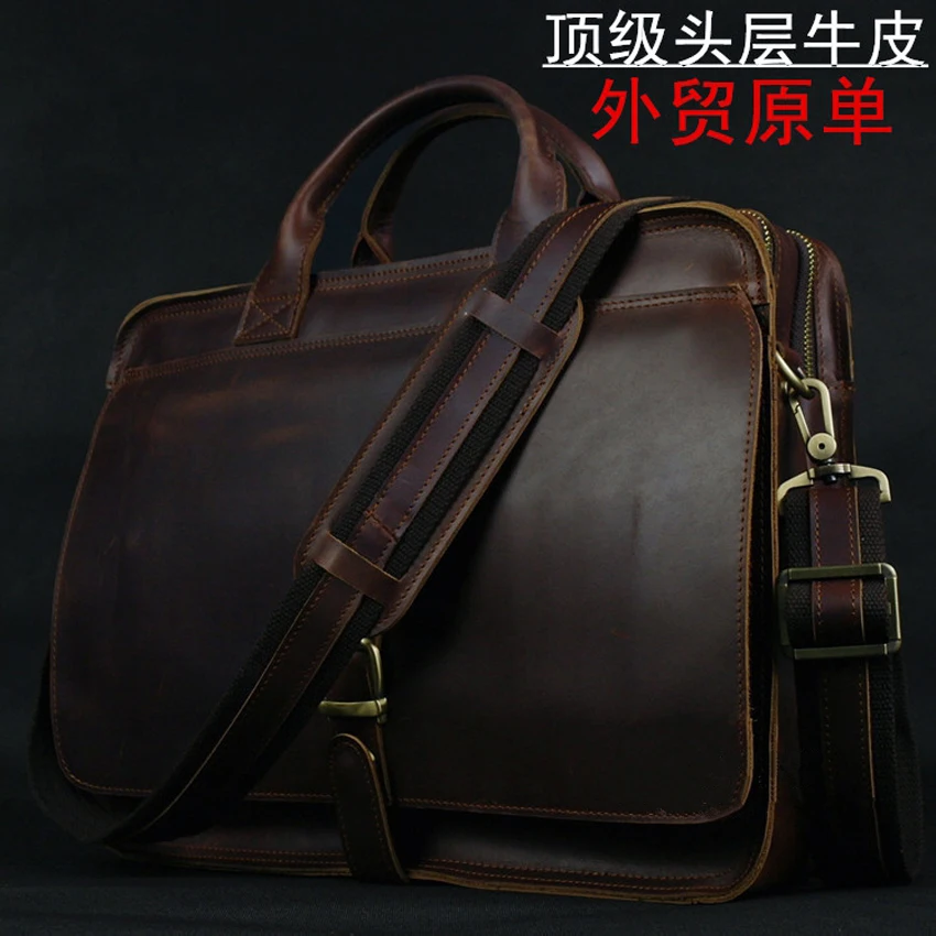 Luxury Genuine Leather Men Messenger Bag Leather Shoulder Bag men crossbody bag Tote Handbag Business bag 14