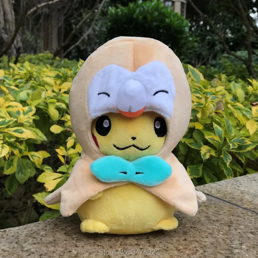 Плюшевые игрушки Pikachu для косплея накидка-пончо с рисунком милых животных