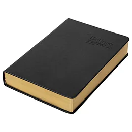 Черный A5A6 записная книжка-планировщик, библейская книга, ПУ покрытие, религия, ортодоксальная церковь, Ретро стиль, печать краев, бежевое золото, упаковка, бизнес, офис - Цвет: Черный