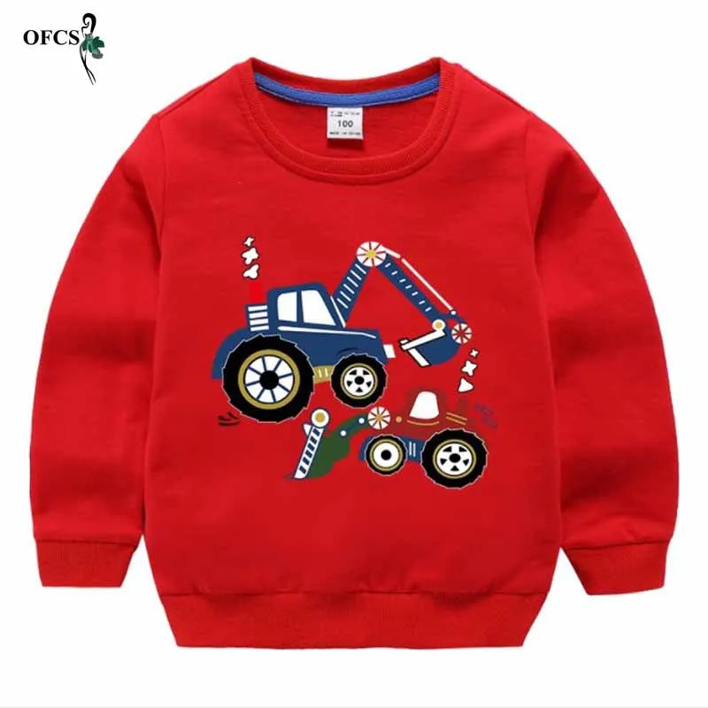 Детский свитер пуловер с мультяшным принтом для маленьких мальчиков футболка