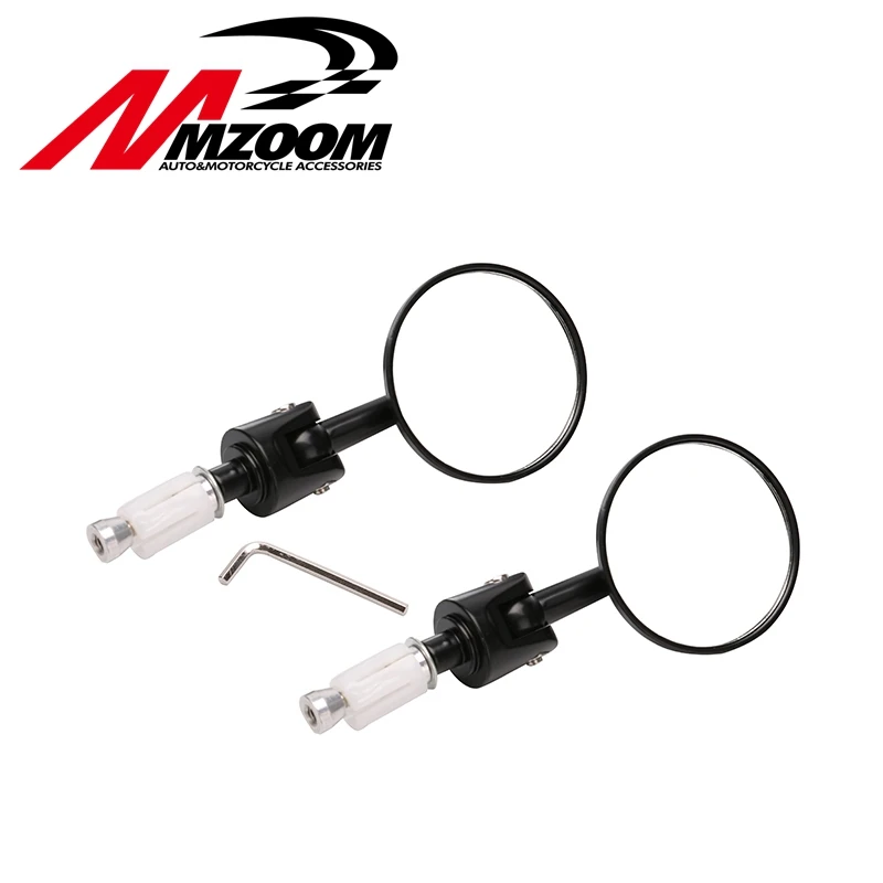 Motorcycle CNC Aluminum Universal Rear Rearview Side View 3&quot Handle Bar End 7/8&quot Mirrors Round Black NEW|mirror bar end|motorcycle mirror