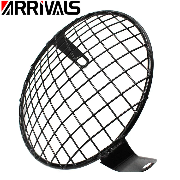 

Motorcycle Retro Metal Mesh Grill Headlight Cover Black For Cafe Racer Headlight Grille Covers Motor Accessories