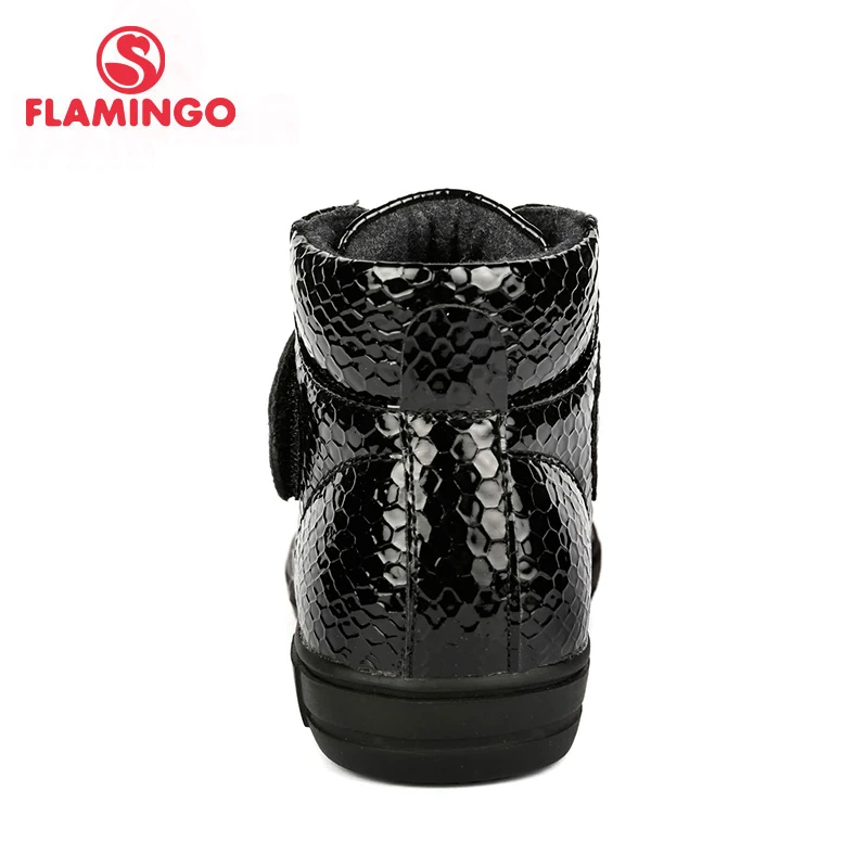 Осенние фетровые высококачественные красные и черные детские ботинки с фламинго