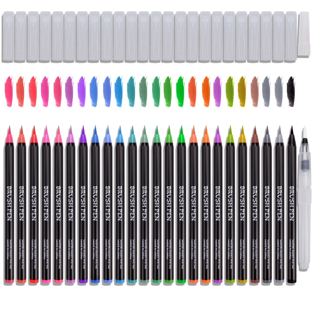 24 PCS Colors Soft Brush Pen Drawing Painting Watercolor Art Marker Pens for Coloring Books Manga|Кисти для рисования| |