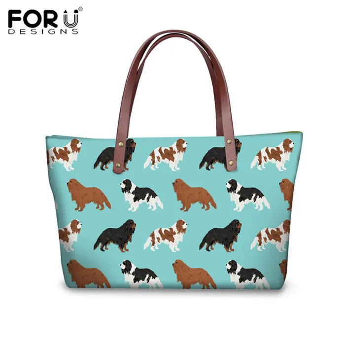 YQ3138AL FORUDESIGNS Cavalier King Charles Spaniel Dog Women Purses and Handbags 2pcs/Set Shoulder Bags Big Capacity Causal Totes Bolsos - Цвет: YQ3138AL