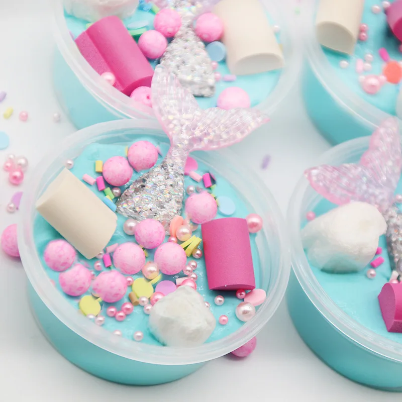 Новые Русалка Ocean тайна масло слизи, не липкий Floam слизь стресса игрушка Ароматизированная DIY Шпатлёвки осадка Игрушки для девочек