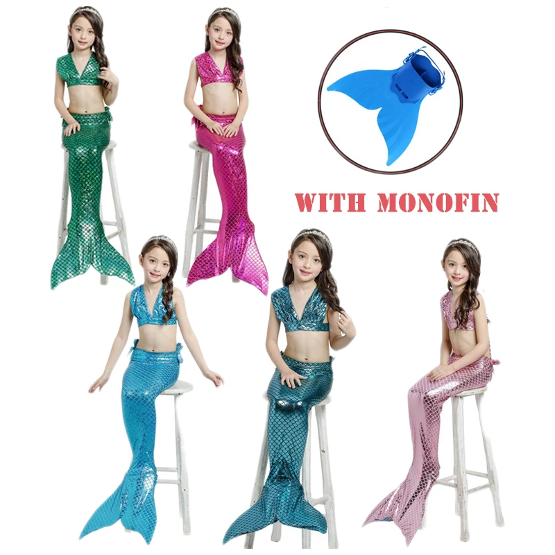 Хвост русалки с Моноласты Купальники для малышек праздничное платье девочки