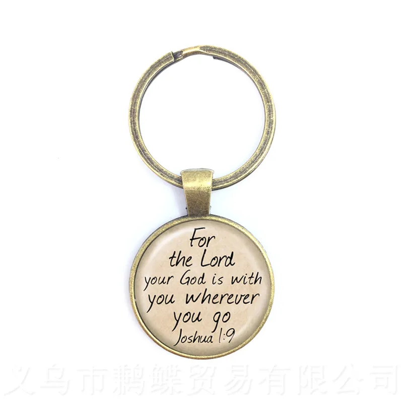 &quotIn your distress you called and I rescued you&quotRound Glass Cabochon Proverbs Keychains Best Gift For Friends Keyring | Украшения и