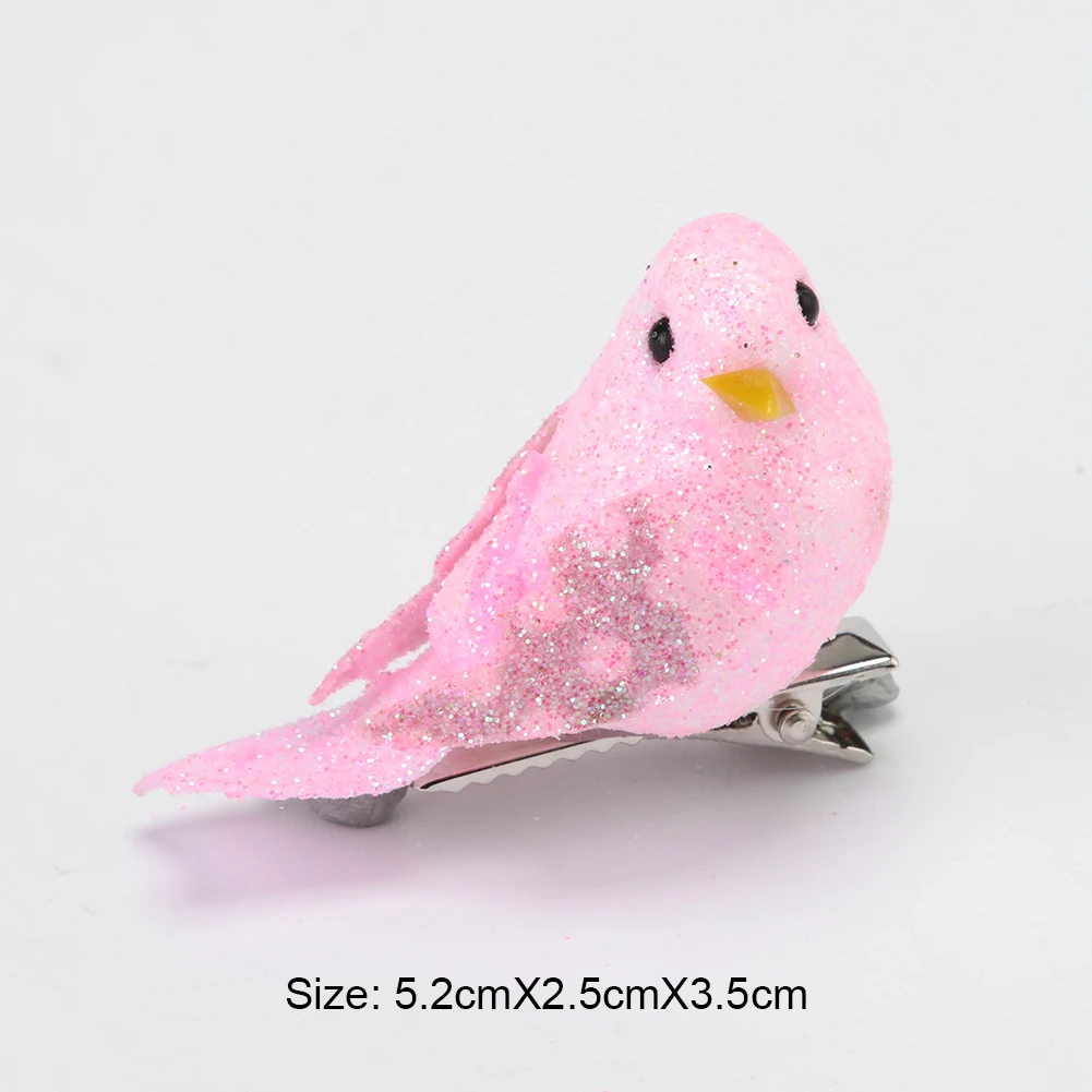 12 шт./компл. искусственные с блестками птицы Рождественский Декор для сада