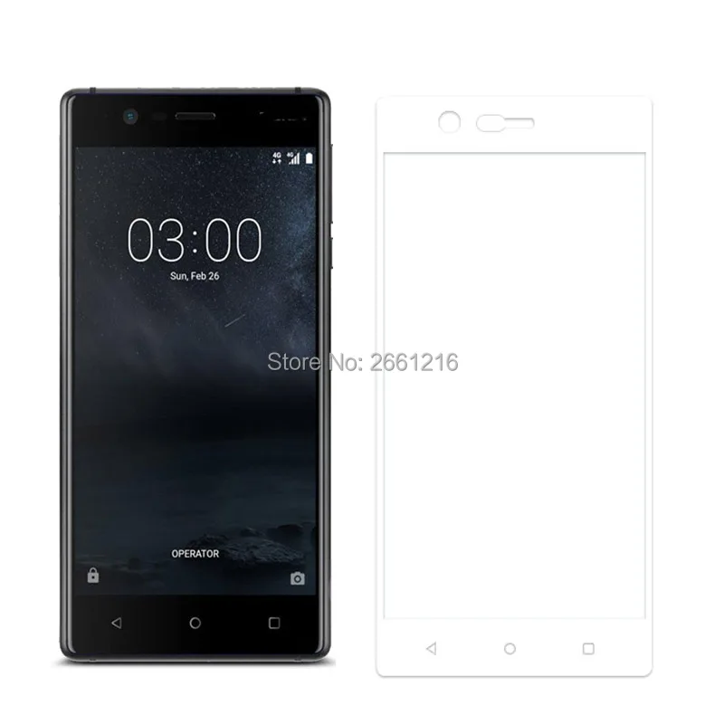 Для Nokia 3 Новинка полное покрытие закаленное стекло 9H 2.5D Премиум Защитная пленка