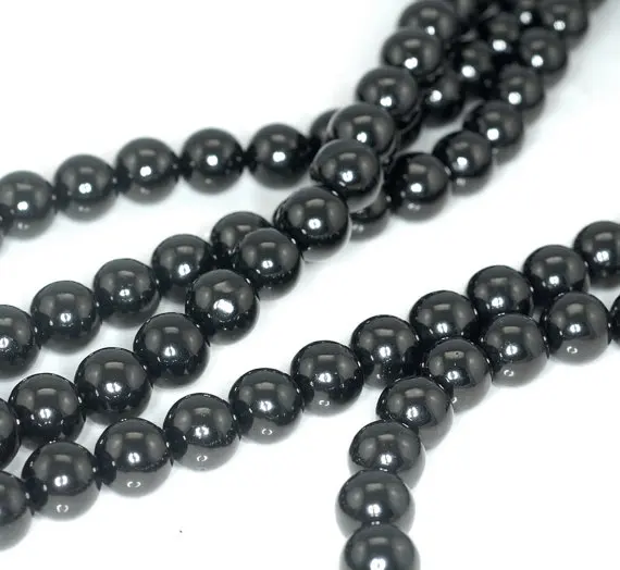 

12mm Black Jet Gemstone Round Loose Beads 16 inch Full Strand (90186948-826)