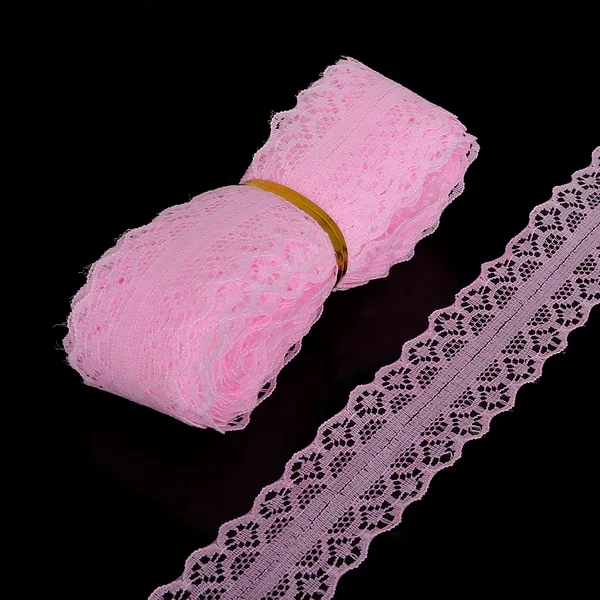 Light Pink 5 ярдов/лот кружевная лента ширина 28 мм DIY вышитая чистая кружевная отделка для шитья украшения африканская кружевная ткань - Цвет: Light Pink