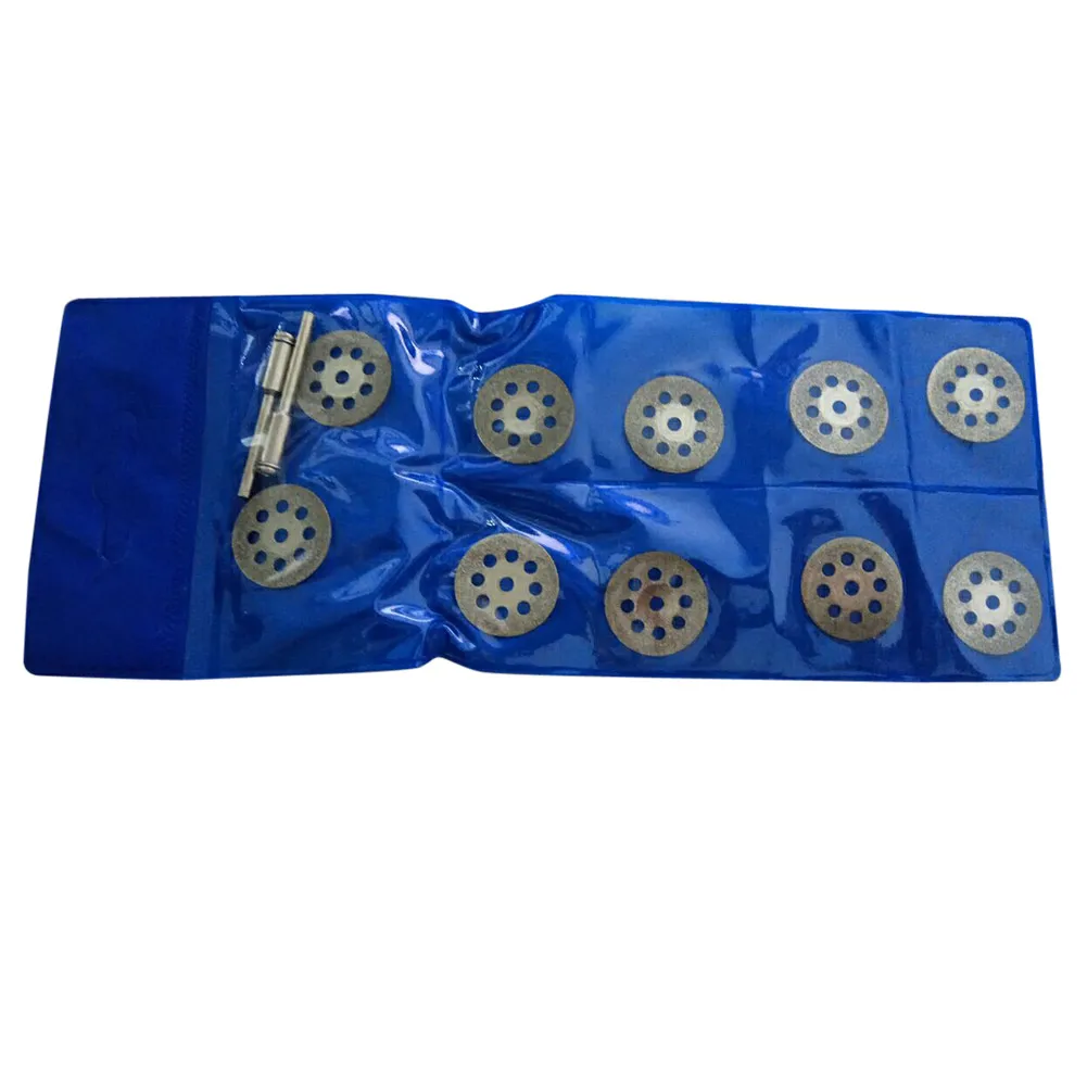 

10pcs/set 22mm Diamond Coated Rotary Cutting Tool Glass Marble Tile Cut Off Saw Blade Wheel Disc Kit W/2pcs Shank mandrels