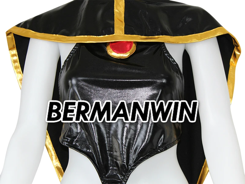 BERMANWIN Высокое качество X-men Сторм костюм черный золотой блестящий супергерой костюм с накидкой Хэллоуин Косплей Костюм