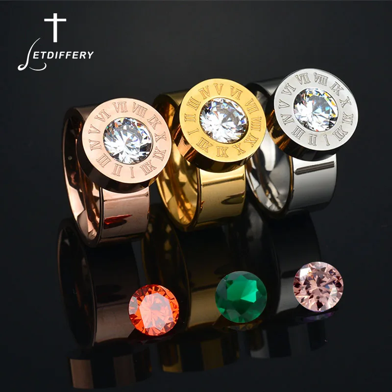 Женское кольцо с римскими цифрами Letdiffery Сменное из нержавеющей стали