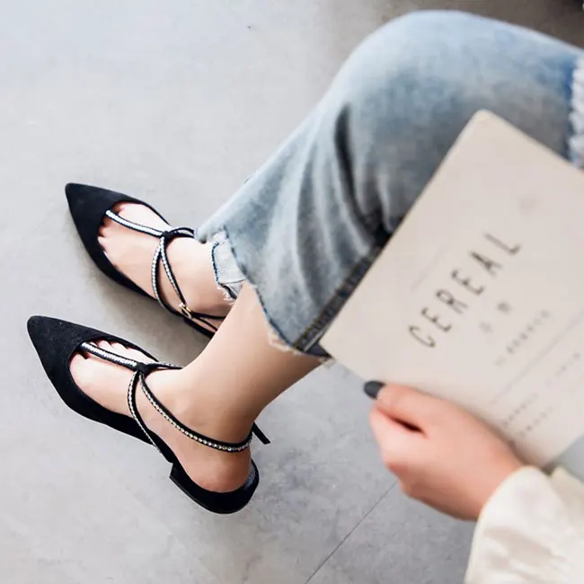 MONMOIRA/роскошные сандалии на плоской подошве со стразами женские летние с Т