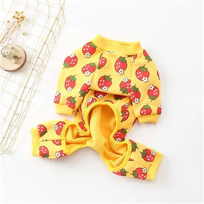 yellow Комбинезон для собаки хлопок комбинезон для щенка для маленьких и крупных собак бульдог Померания весна/осень собачья Пижама комбинезоны одежда - Цвет: yellow