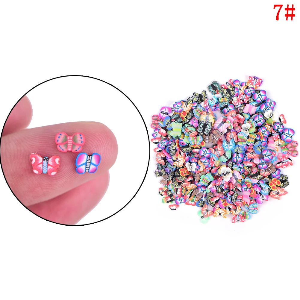 250 шт./пакет нейл-арта 3D фруктов смешанный Дизайн Крошечные Fimo игровое тесто ломтиков из полимерной глины DIY Красота наклейки для ногтей, украшения
