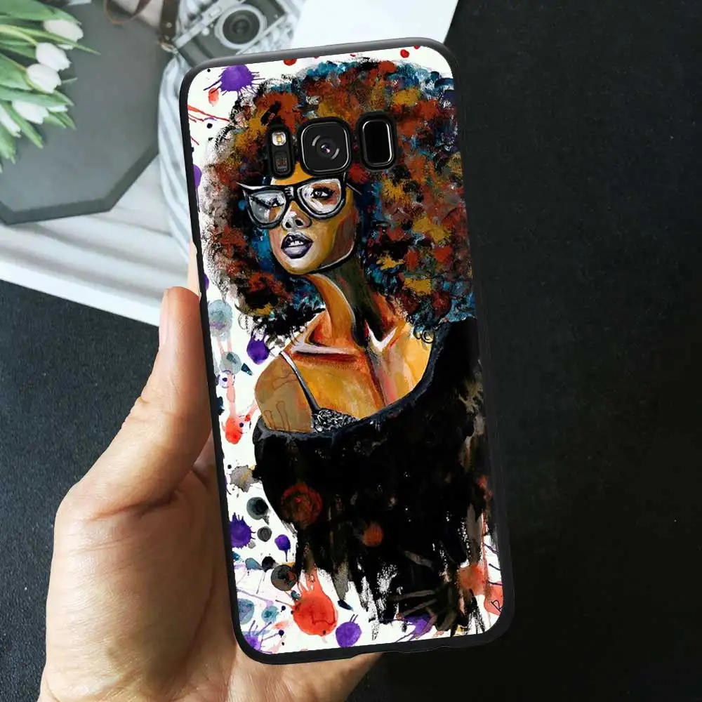 TPU A1096 Чехол для телефона Melanin Poppin queen для samsung S10 S9 S8 Plus S7 S7 Edge S10 E Afro Black Girl Magic rock Мягкий силиконовый чехол из ТПУ - Цвет: TPU A1096