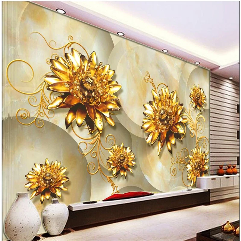 

beibehang Custom Wallpapers 3d Stereo Photo mural Marble Jewelry Flower Fresco Living Room TV Wall papel de parede 3d wallpaper