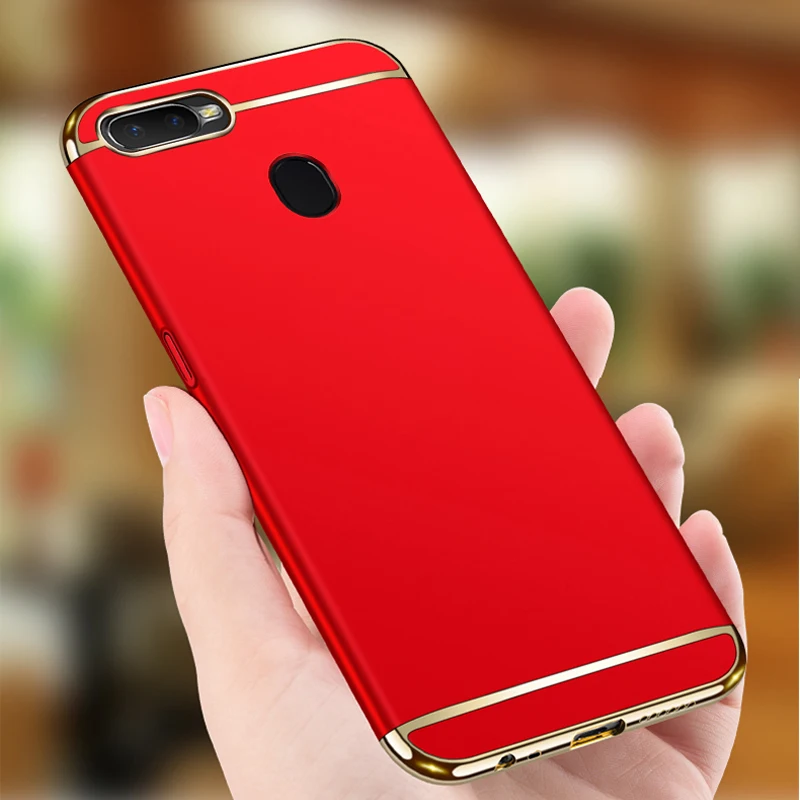 Чехол для oppo f9 Pro роскошный 3 в 1 тонкий матовый Жесткий задней панели телефона