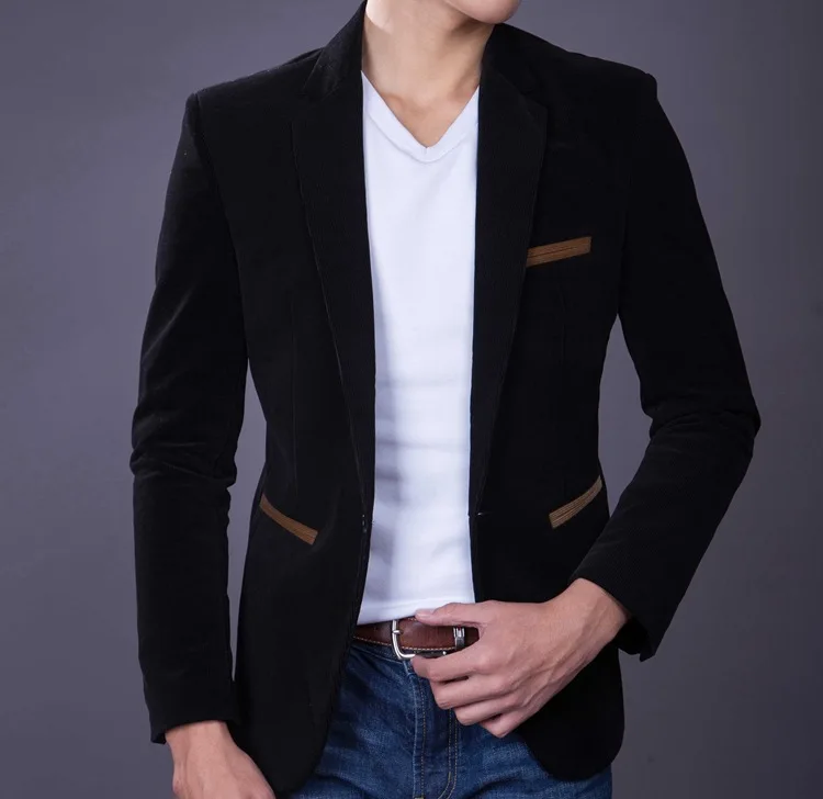 Мужской облегающий бархатный костюм смокинг куртка для мужчин весна осень