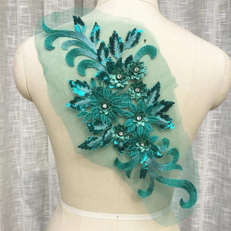 Золотые цветы блестки вышивка заплатка с кружевными аппликациями для