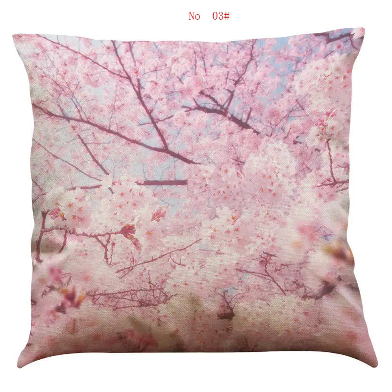 45cm*45cm Pink cherry blossoms pattern linen/cotton throw pillow covers couch cushion cover home decorative pillows | Дом и сад