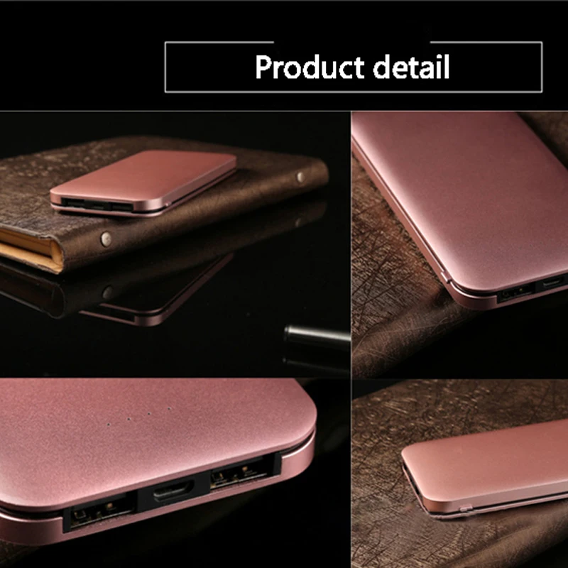 Ультратонкий блок питания 10000mAh power Bank10mm Портативный внешний Литий полимерный