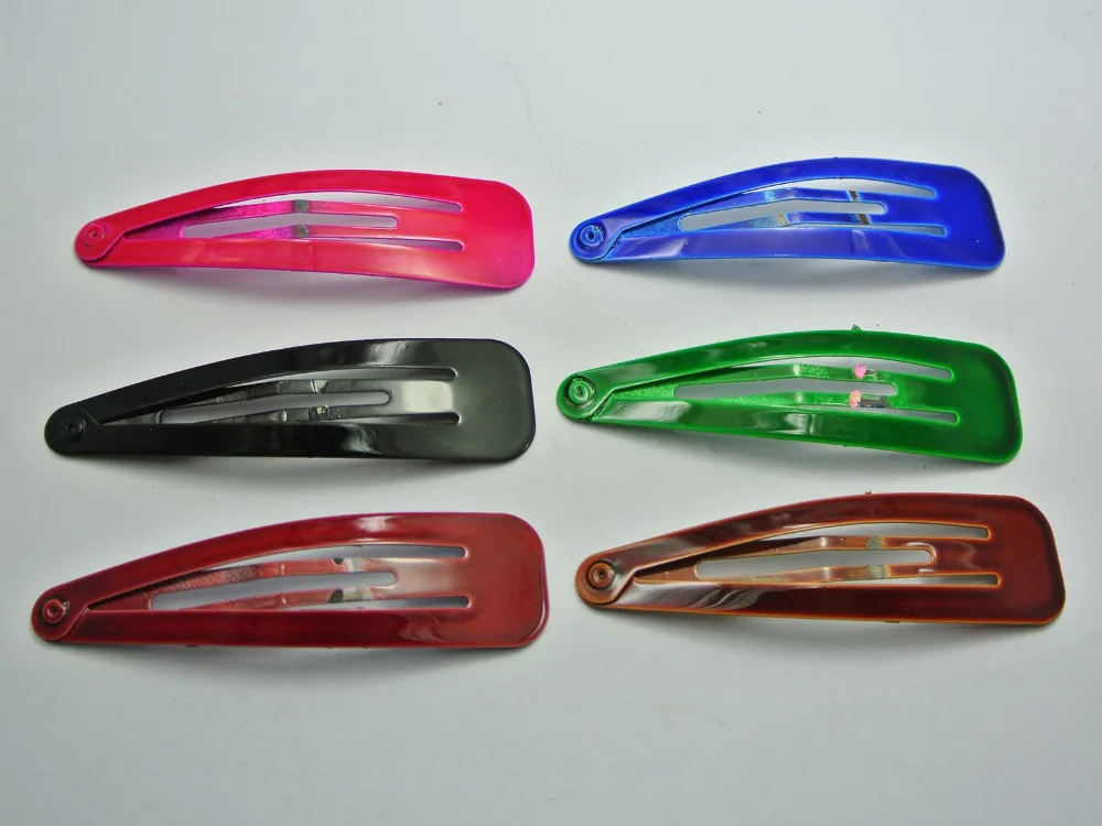

36 Mixed Color Metal Snap Hair Clips Barrette Baby Bows 65mm