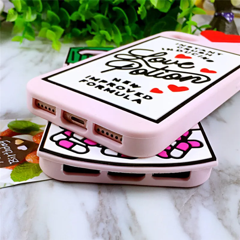 Силиконовый чехол 3D Love Potion холодные пилюли для iphone 5, 5S, 5C, SE, 6, 6 S, 7, 6 Plus, 6 S, 7 Plus, 8, 8 plus, чехол для телефона с бутылкой для iphone X