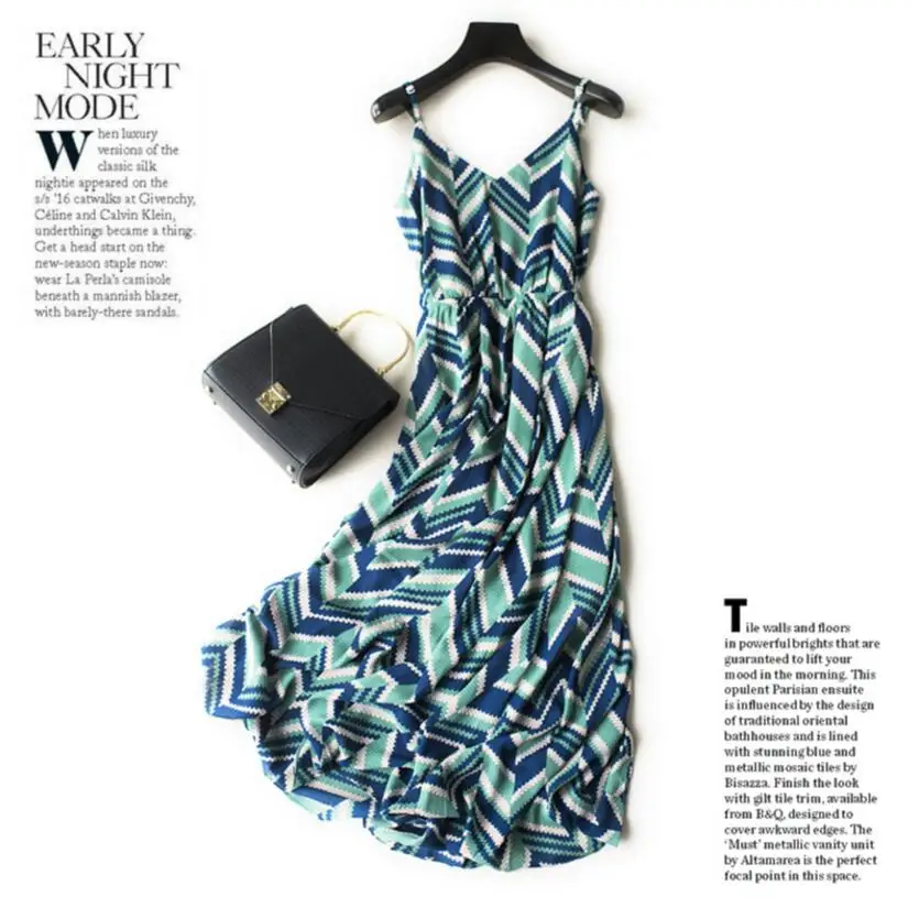 2018 Новое Женское пляжное платье сексуальное длинное с v образным вырезом Модная