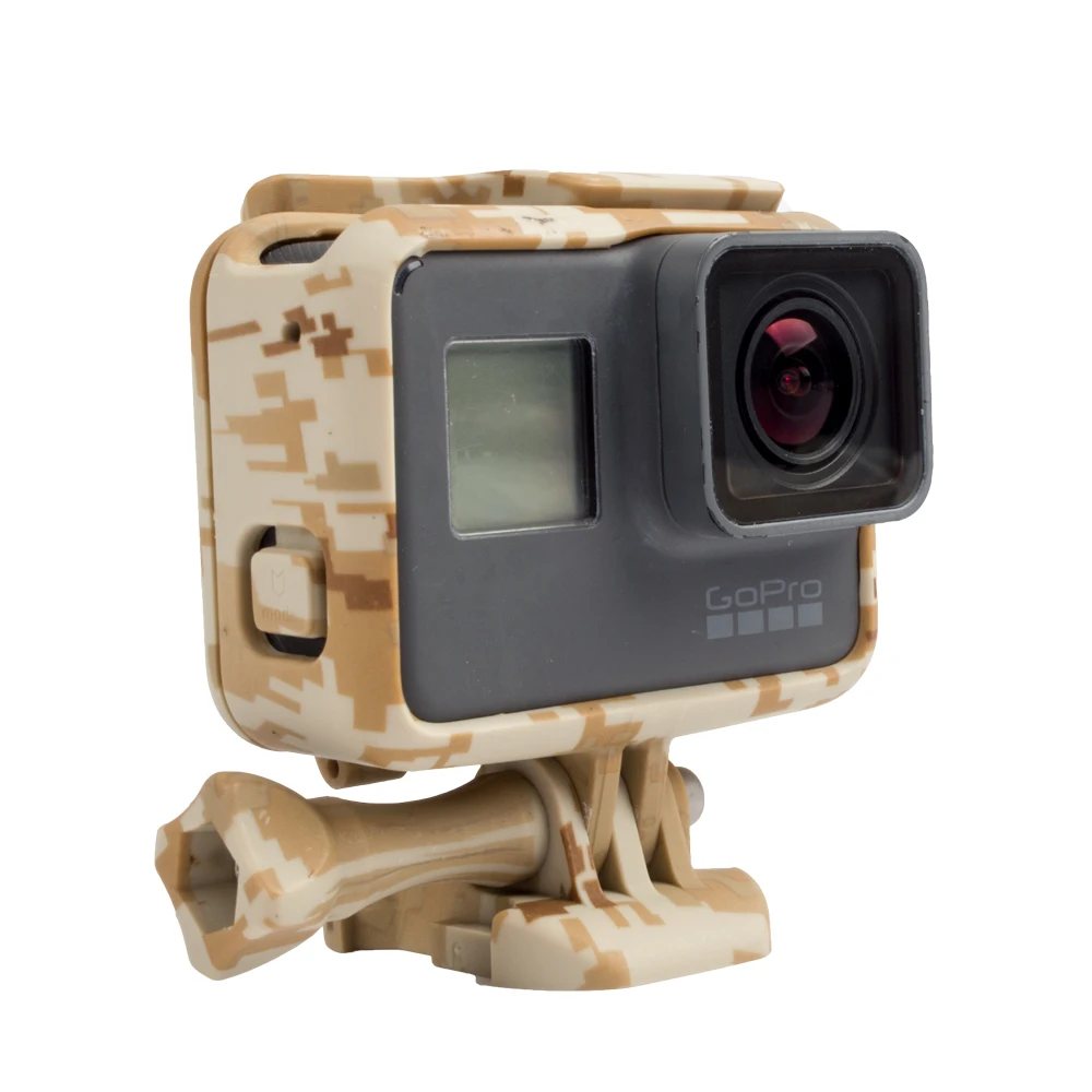 Защитный чехол для Gopro Hero 5, камуфляжный, стандартная рамка, черный, с винтом-адаптером для штатива Gopro 5, аксессуары