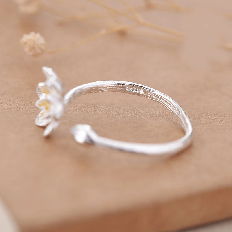 XIYANIKE 925 Sterling Silver Personality Flower Rings Creative Opening Adjustable Ring For Women Vintage Jewelry Gifts VRS2419 | Украшения