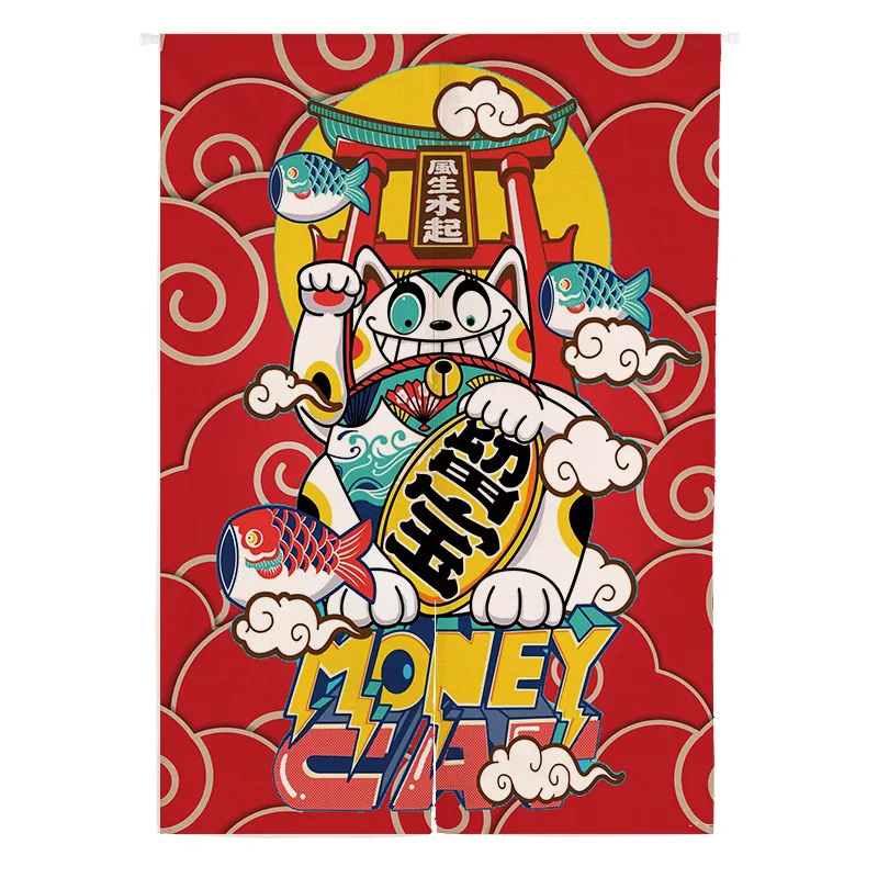 Японская занавеска для кухни Lucky Cat двери ресторана Noren японская входной по фэн