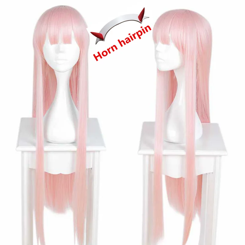 100 см парик в FRANXX 002 заколка для волос ZERO TWO Cosplay 02 розовый длинные прямые волосы