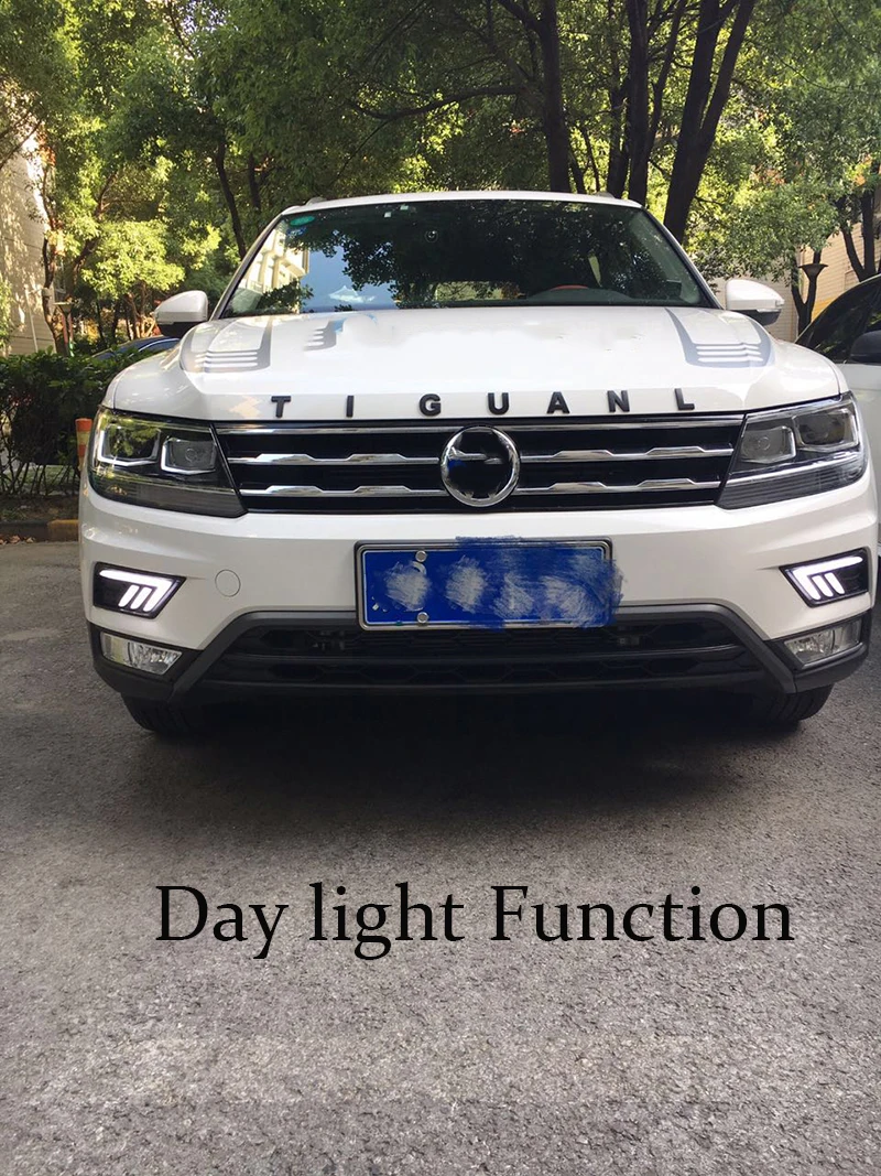 Автомобильный мигающий 1 пара DRL для Volkswagen VW Tiguan дневной ходовой светильник с желтым поворотом светильник Ночной синий светильник