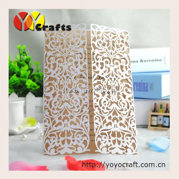 

fashion wedding invitation card laser cut luxurious wedding invitation card