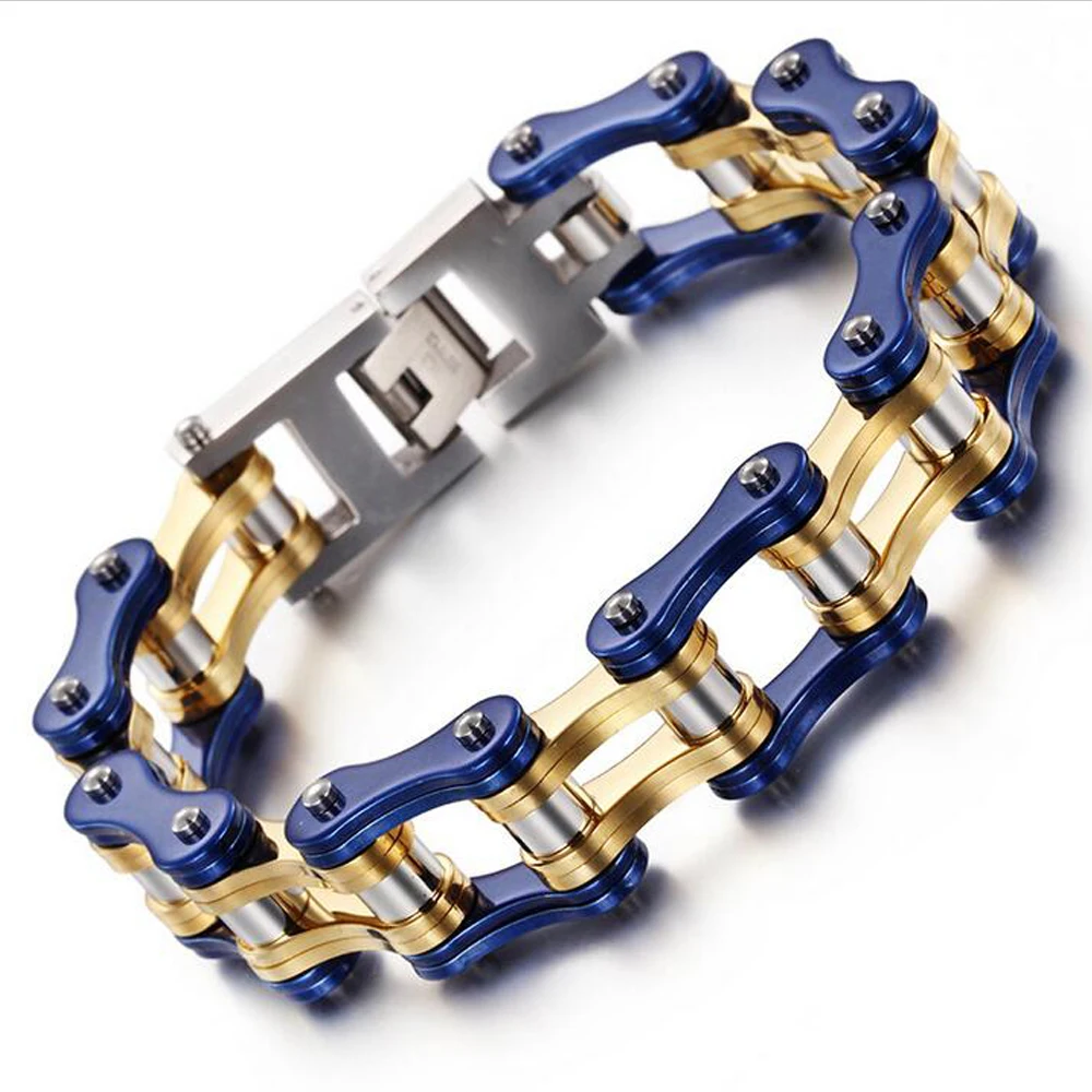 Мужской браслет из нержавеющей стали с широкой цепочкой в повседневном стиле для