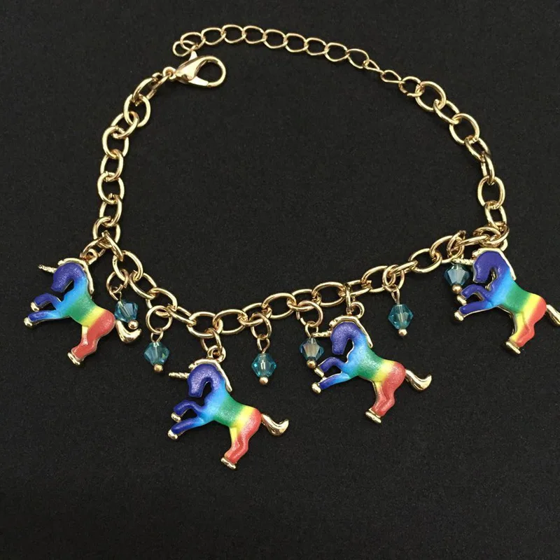 Браслет с единорогом для женщин Pulsera Unicornio bragalete Rainbow Femme подарки дружбы