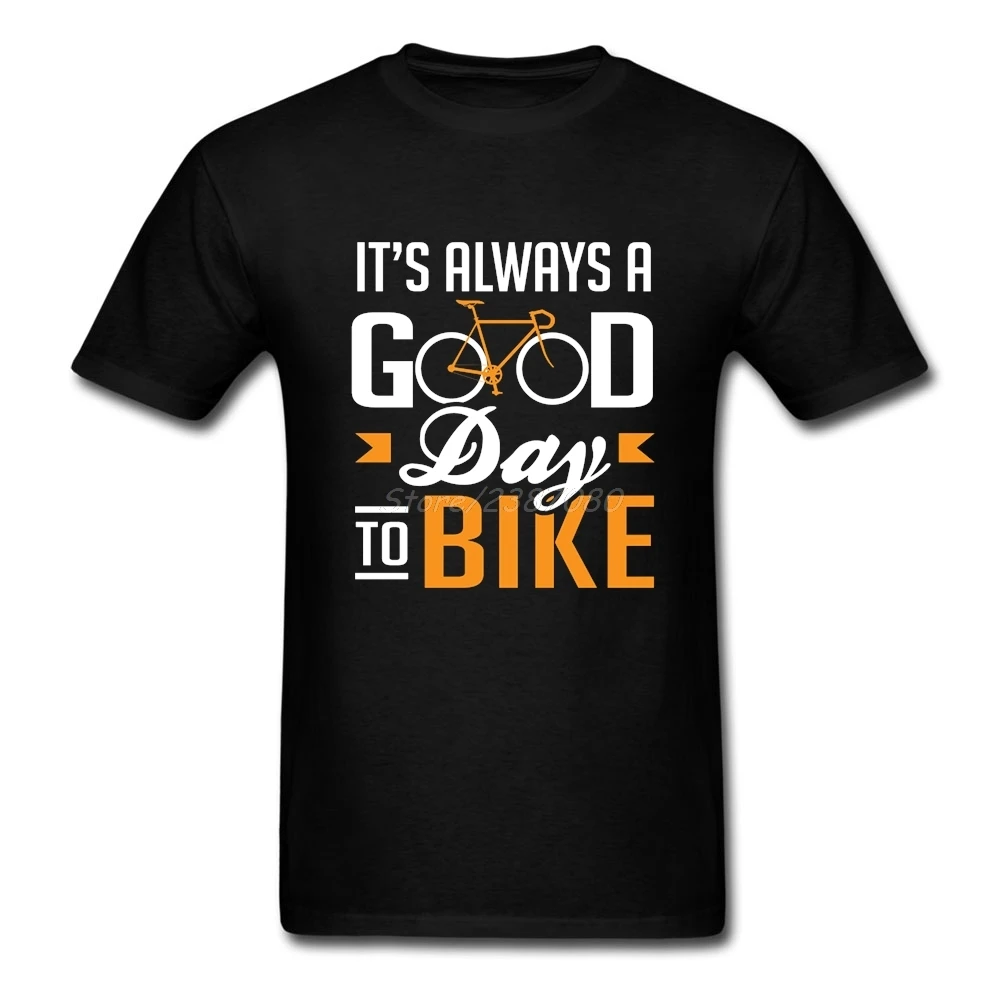 Футболка мужская с коротким рукавом хлопковая тенниска надписью It's Good Day To Bike