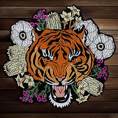 tiger 1 комплект Мода Прохладный Большой тигр желтого цвета, нашивка Цветы аппликация значок заплатка для одежды, утюг на заплатка для одежды A1 - Цвет: tiger