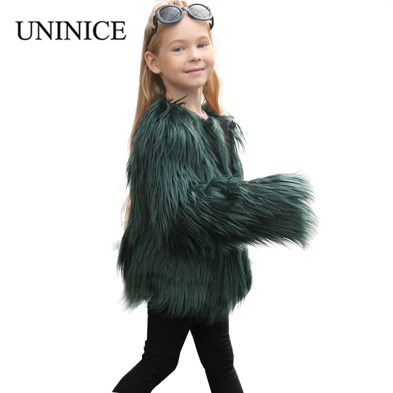ACE любовь мода для девочек меховые куртки 2017 Роскошные зимние из искусственного