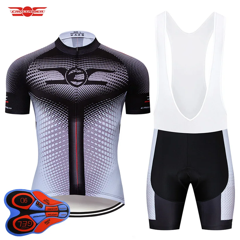 Jersey and bib pant Crossrider, забавная велосипедная майка 9D, набор, MTB, велосипедная одежда, Ropa Ciclismo, велосипедная одежда, мужская короткая одежда, Майо, кюлот, костюм - Цвет: Jersey and bib pant