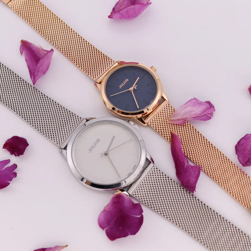 Новые женские часы Julius изящные простые классические из нержавеющей стали