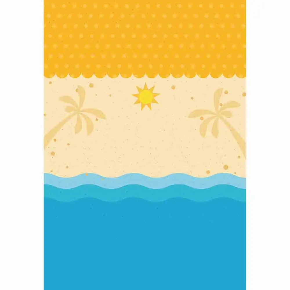 Allenjoy kids background for photography Yellow dots coconut trees sun beach seawater backdrop newborn summer baby photocall | Электроника
