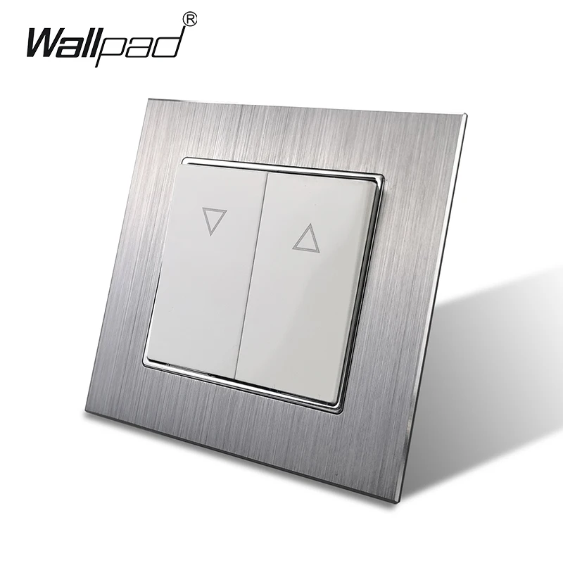 White Button ЕС 2 занавеска с кнопками настенный выключатель с когтями адрел Pad 10A AC Серебряный сатин Schuko Push занавеска с кнопками окно моментальная Перезагрузка переключатель - Цвет: White Button